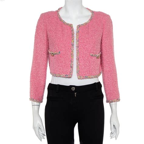 chanel pink tweed jacket|chanel fringed tweed jacket.